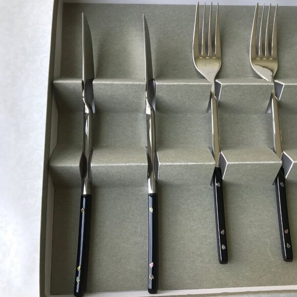 New Wajima Nuri set, pearl of mother inlay, Artisan Handcrafted, Japan - Picture 11 of 15